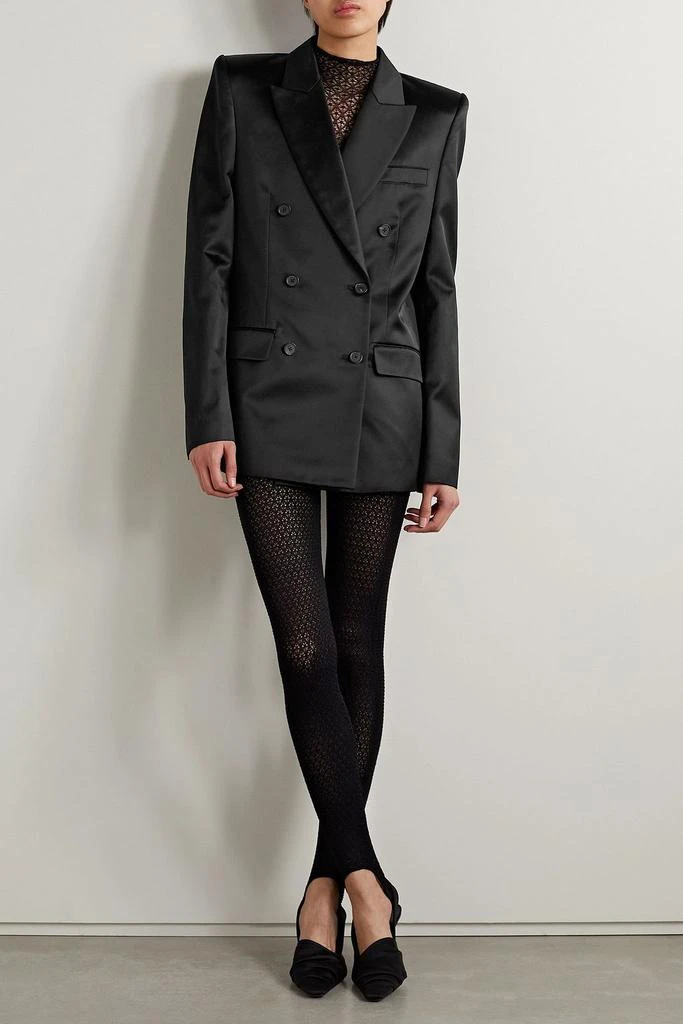 商品Khaite|Nathan double-breasted cotton-blend satin blazer,价格¥5829,第2张图片详细描述