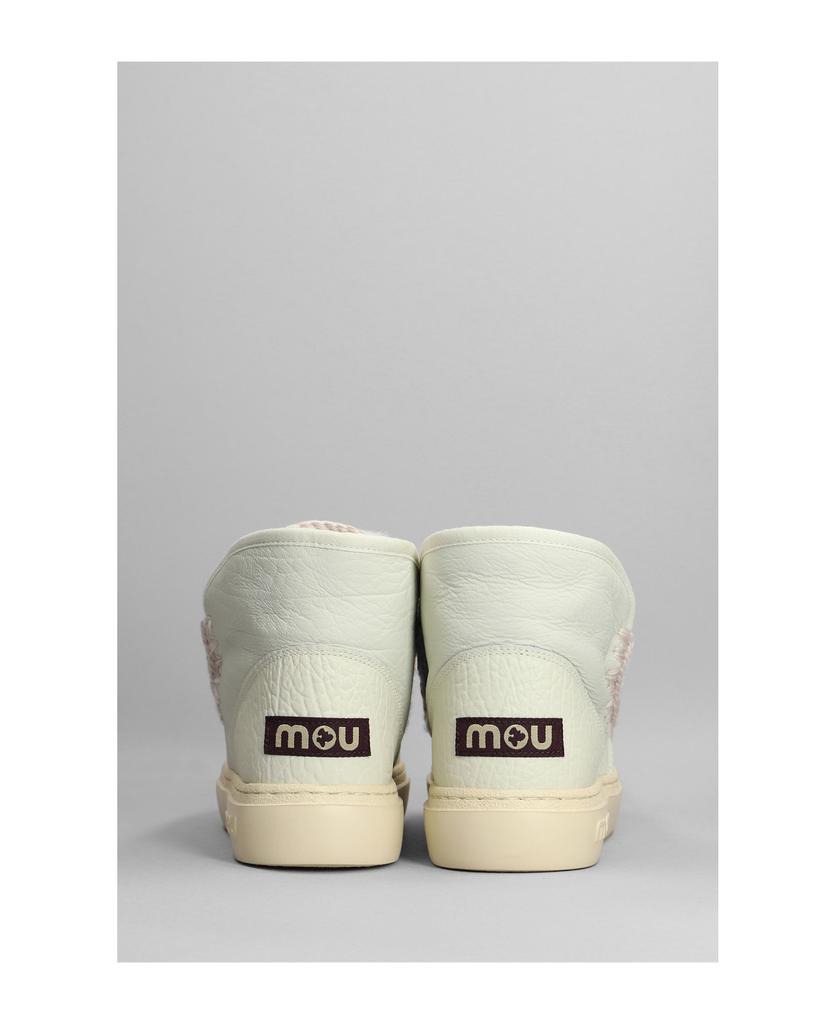Eskimo Sneaker Bold Low Heels Ankle Boots In White Leather商品第4张图片规格展示