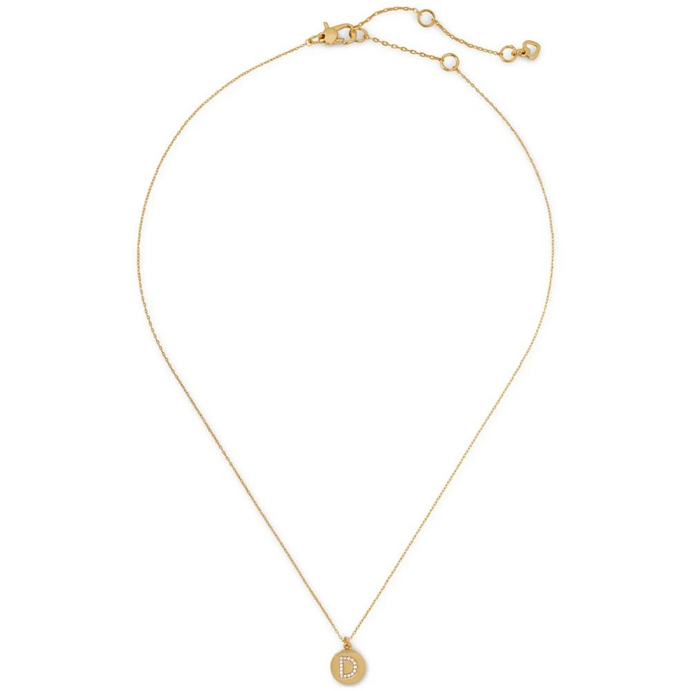 商品Kate Spade|Gold-Tone Pavé Initial Mini Pendant Necklace, 16" + 3" extender,价格¥292,第1张图片