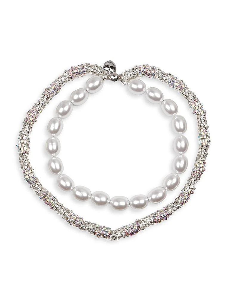 商品Julietta|Eva Silvertone, Crystal & Faux Pearl Necklace,价格¥2590,第1张图片