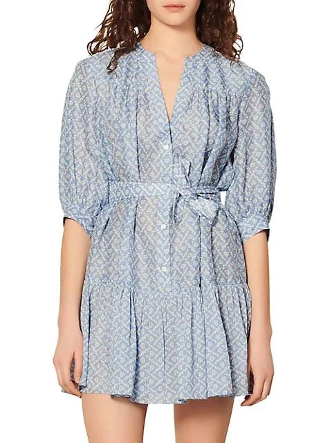 商品Sandro|Emilion Printed Silk-Blend Dress,价格¥2318,第3张图片详细描述