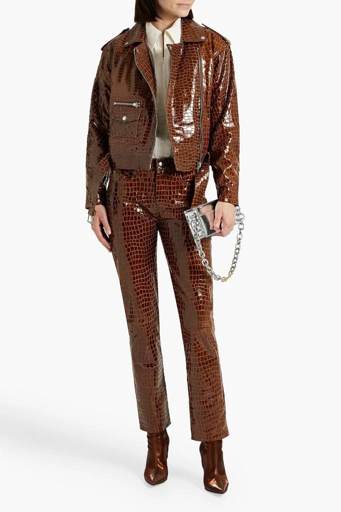 商品Muubaa|Glossed croc-effect leather jacket,价格¥1273,第2张图片详细描述