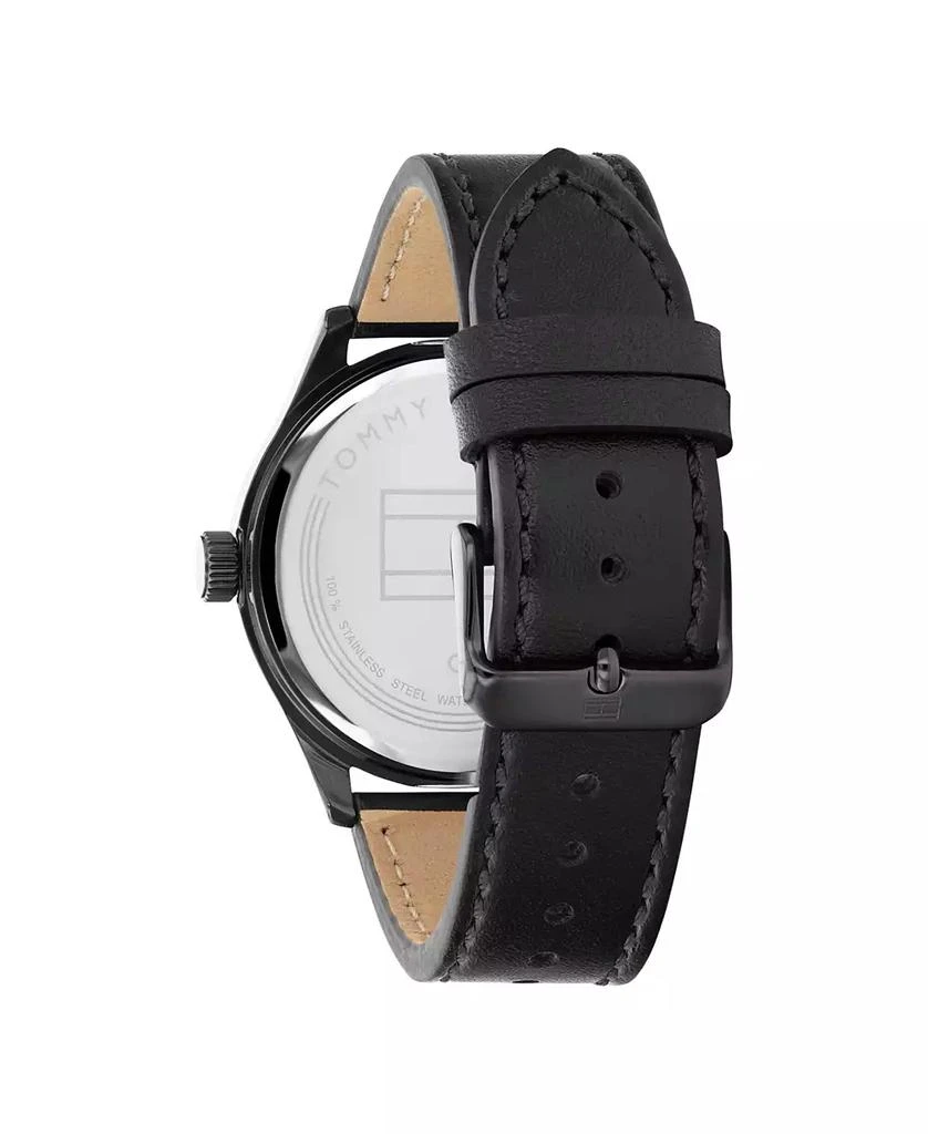 商品Tommy Hilfiger|Men's Black Leather Strap Watch 38mm,价格¥708,第4张图片详细描述