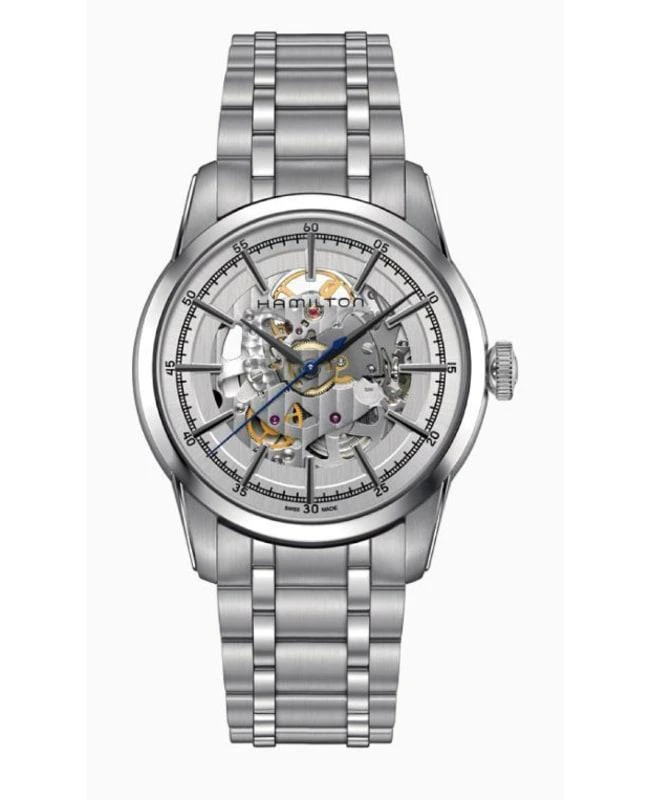 商品Hamilton|Hamilton Railroad Skeleton Men's Watch H40655151,价格¥9441,第1张图片