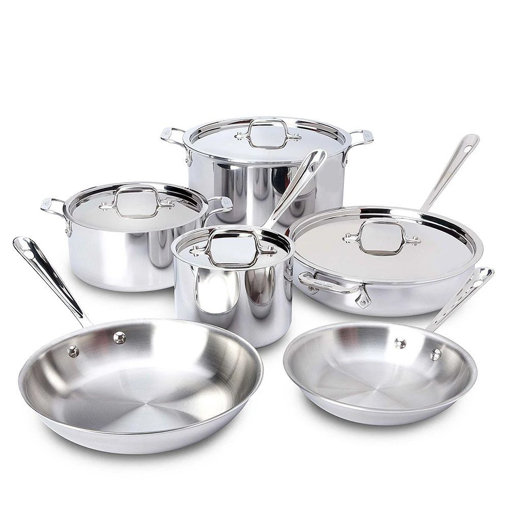 商品All-Clad|D3 Stainless 10 Piece Cookware Set,价格¥5224,第1张图片
