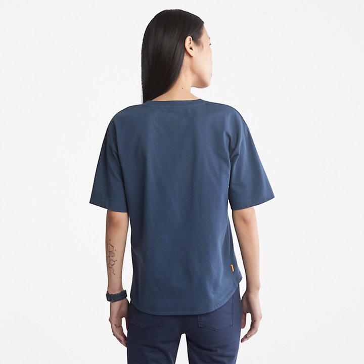 商品Timberland|Logo Graphic T-Shirt for Women in Blue,价格¥139,第4张图片详细描述