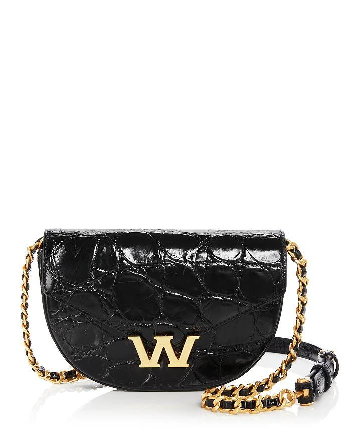 商品Alexander Wang|W Legacy Croc Embossed Saddle Crossbody,价格¥4161,第1张图片