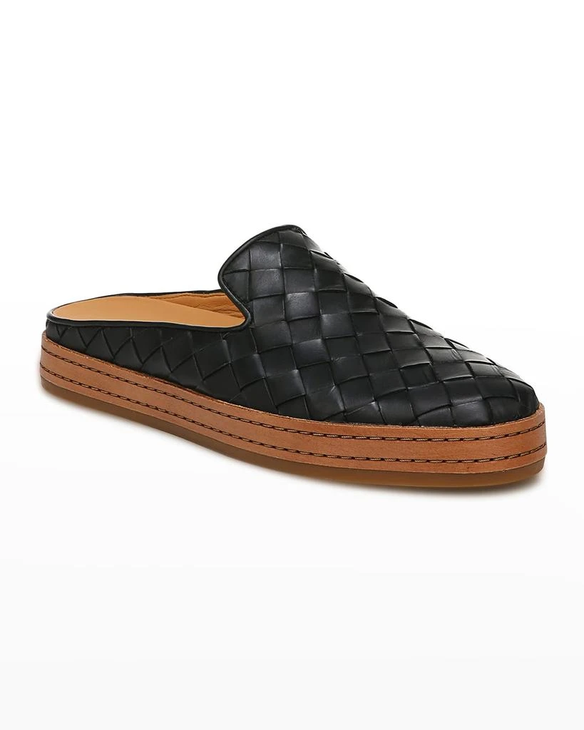 商品Vince|Canella Woven Leather Flat Mules,价格¥813,第2张图片详细描述