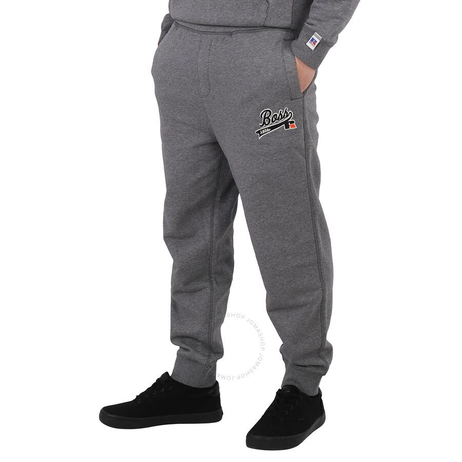 商品Hugo Boss|Medium Grey Exclusive Logo Cotton-Blend Track Pants,价格¥338,第3张图片详细描述