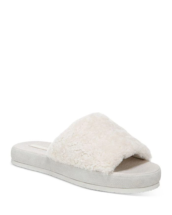 商品Vince|Women's Kenia Faux Shearling Slide Slippers,价格¥405,第4张图片详细描述
