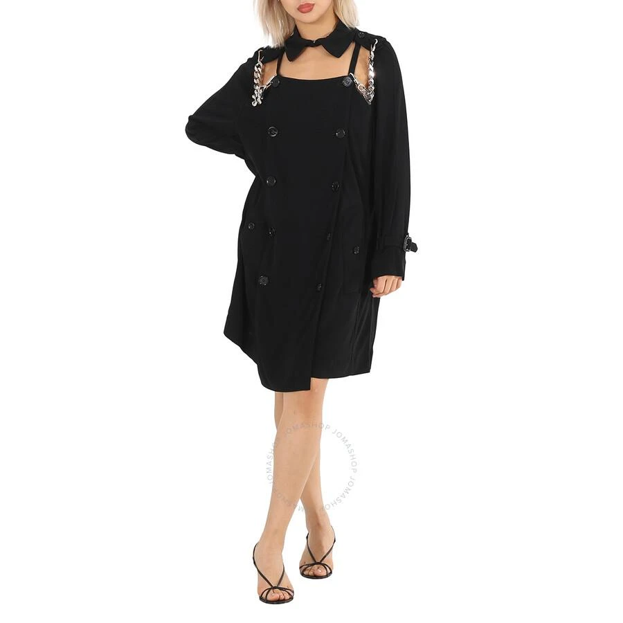 商品Burberry|Black Deconstructed Crepe Trench Coat Dress,价格¥1532,第1张图片