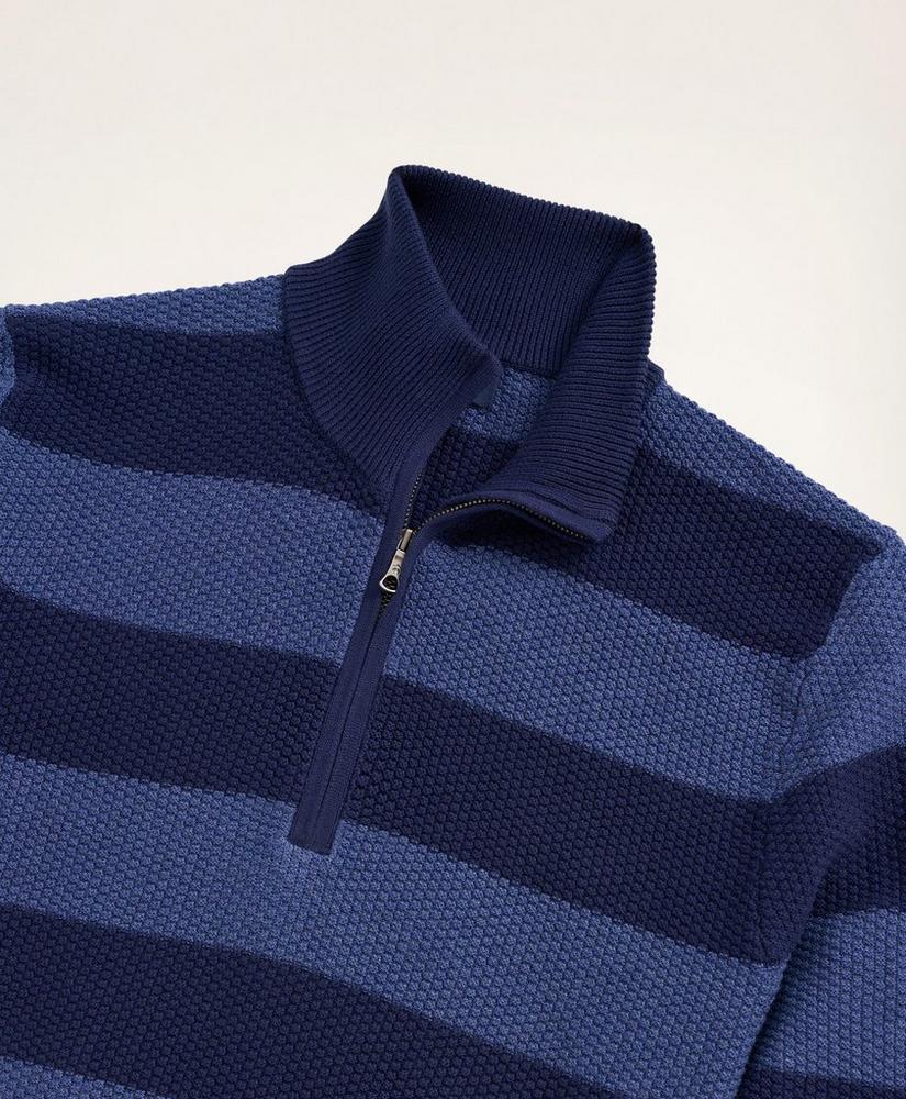 商品Brooks Brothers|Cotton Pique Rugby Stripe Half-Zip,价格¥350,第4张图片详细描述