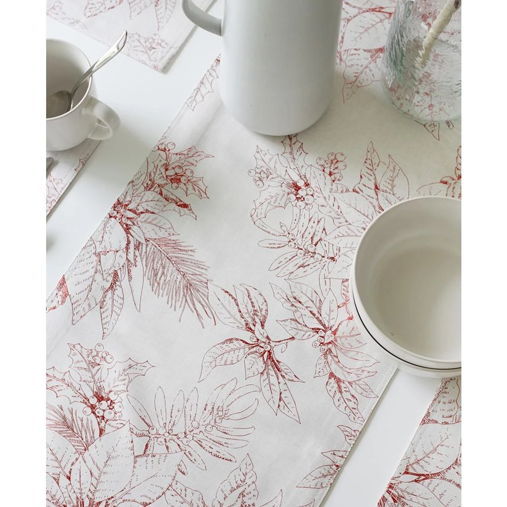 商品Benson Mills|Glistening Poinsettias Metallic Table Runner, 13" x 72",价格¥94,第3张图片详细描述