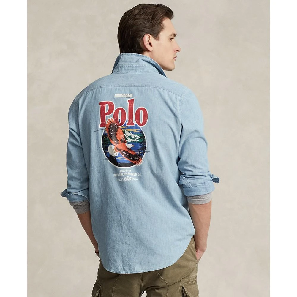 商品Ralph Lauren|Men's Cotton Classic-Fit Chambray Graphic Workshirt,价格¥449,第2张图片详细描述
