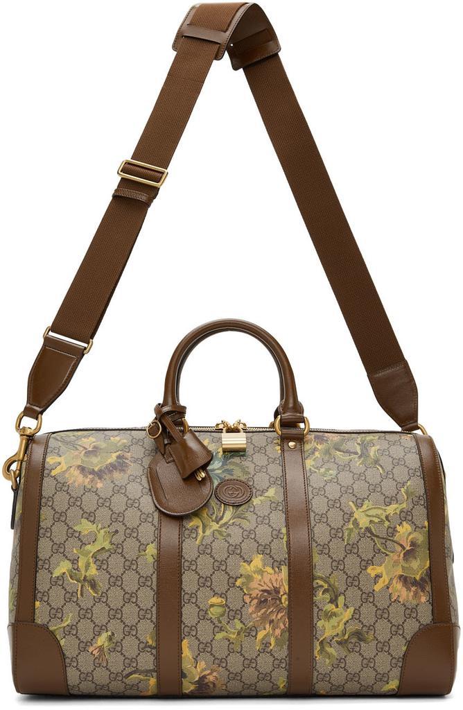 商品Gucci|棕色 GG Carnation Print 行李包,价格¥25976,第6张图片详细描述