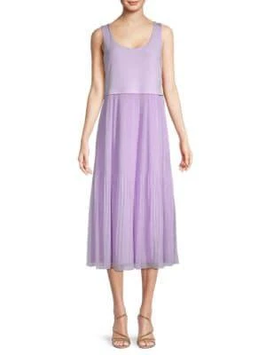 商品Calvin Klein|Solid-Hued Ruffle A-Line Midi Dress,价格¥213,第1张图片