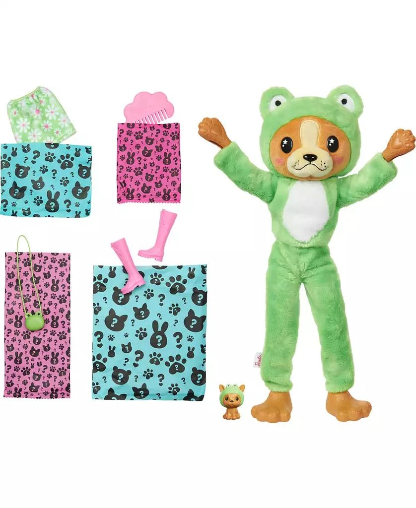 商品Barbie|Cutie Reveal Costume-Themed Series Doll and Accessories with 10 Surprises, Puppy as Frog,价格¥162,第4张图片详细描述