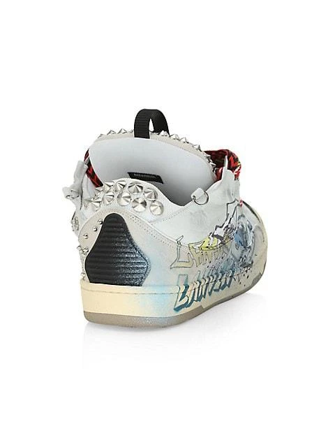 商品Lanvin|Graffiti Curb Leather Sneakers,价格¥11224,第3张图片详细描述