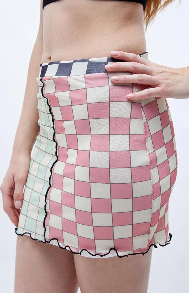 商品Daisy Street|Mesh Checkered Mini Skirt,价格¥140,第2张图片详细描述