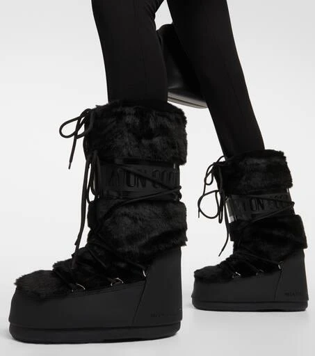 商品Moon Boot|Icon faux fur-trimmed snow boots,价格¥2241,第4张图片详细描述