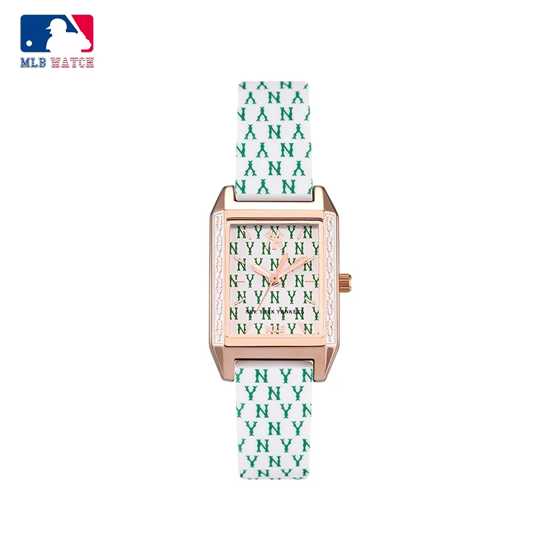 MLB美职棒潮牌硅胶手表简约气质时尚潮流 ins风  复古方形小绿表 学生手表 NY622  商品