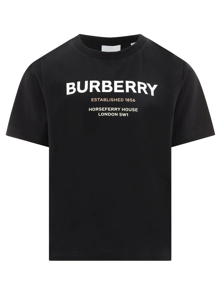 商品Burberry|Burberry Kids Logo Printed Crewneck T-Shirt,价格¥981,第1张图片