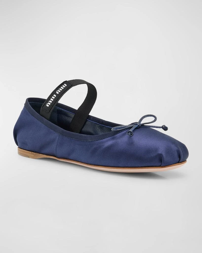 商品Miu Miu|Satin Bow Ballerina Flats,价格¥7844,第4张图片详细描述