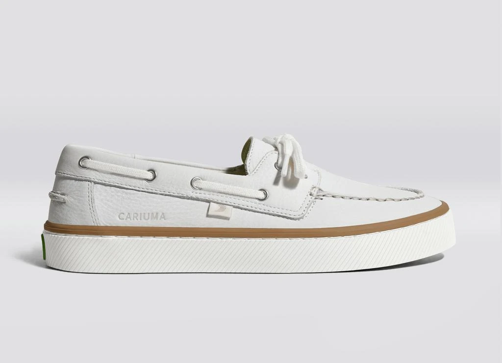 商品Cariuma|Mare Boat Shoe White Premium Leather Women,价格¥1323,第3张图片详细描述