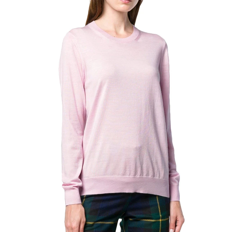Burberry 博柏利 女士粉色美利诺羊毛修身长袖套头衫 8002913 商品