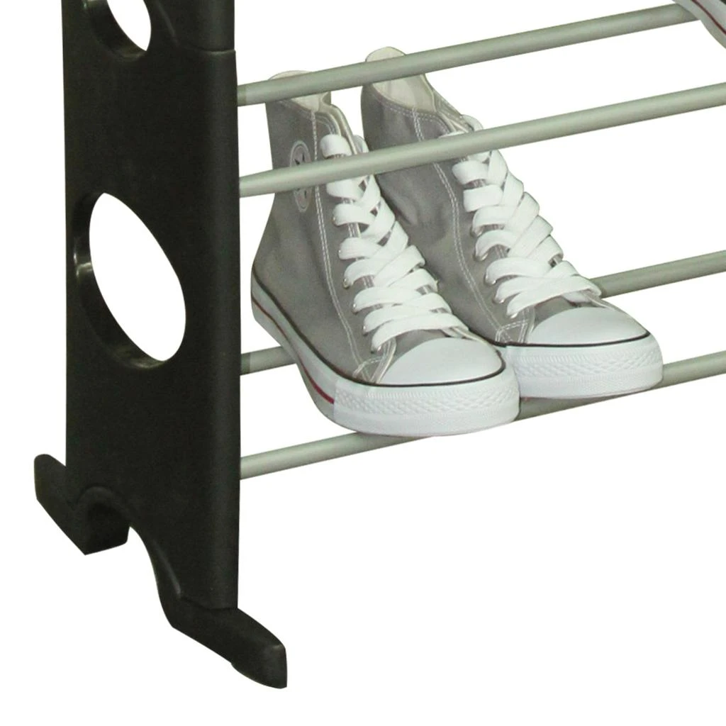 商品Home Basics|Home Basics Stackable  30 Pair Metal and Plastic Shoe Rack, Black,价格¥226,第3张图片详细描述