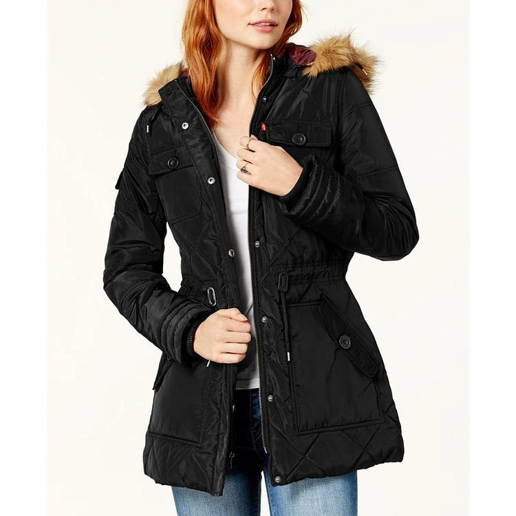 商品Levi's|® Faux-Fur-Trim Quilted Parka,价格¥524,第1张图片