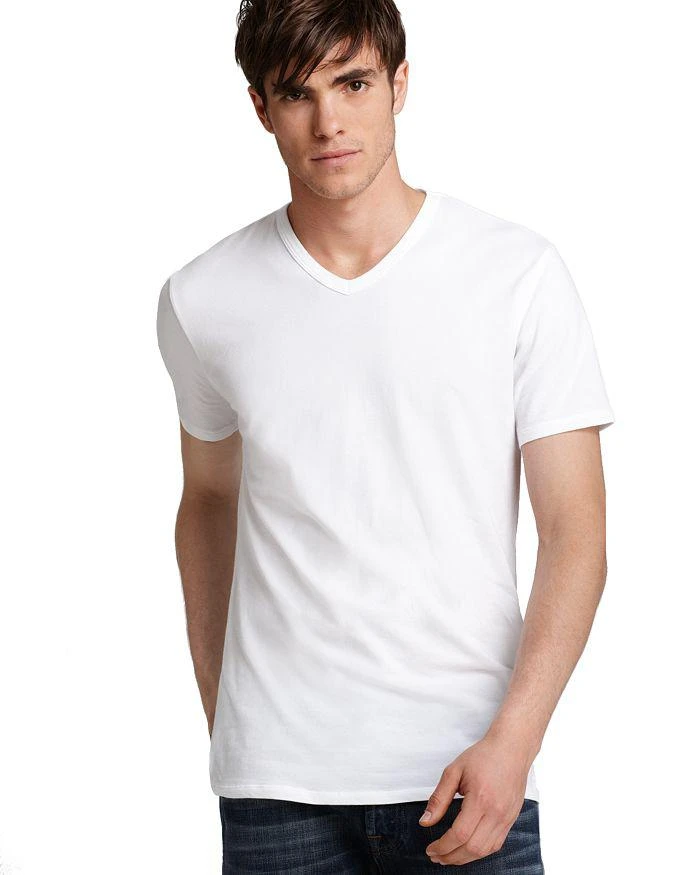 商品Calvin Klein|Cotton Stretch V-Neck Tee, Pack of 2 V型领棉T恤,价格¥205,第2张图片详细描述