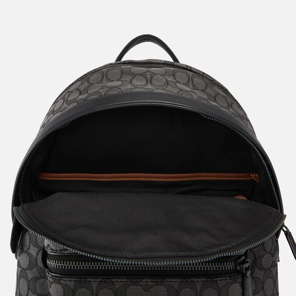 商品Coach|Coach Charter Leather-Trimmed Logo-Jacquard Backpack,价格¥2862,第4张图片详细描述