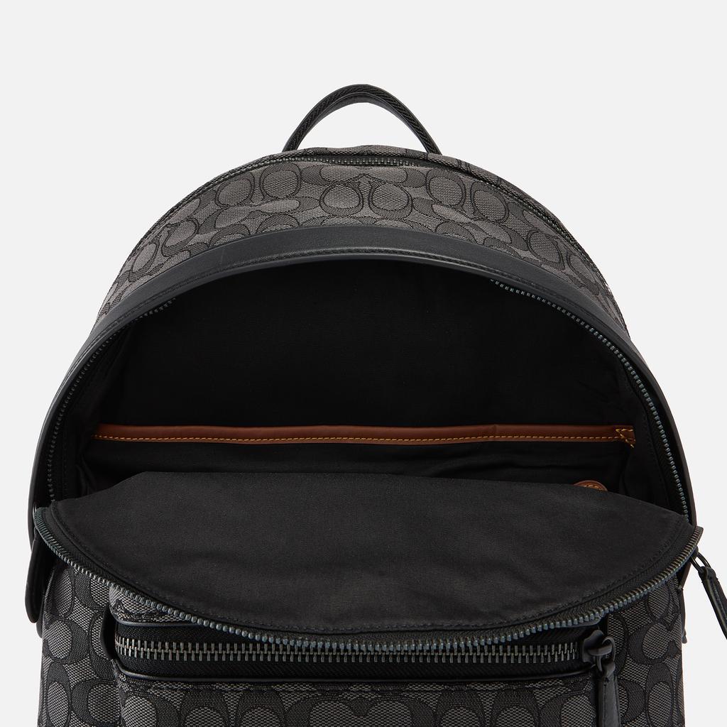 商品Coach|Coach Charter Leather-Trimmed Logo-Jacquard Backpack,价格¥4357,第6张图片详细描述