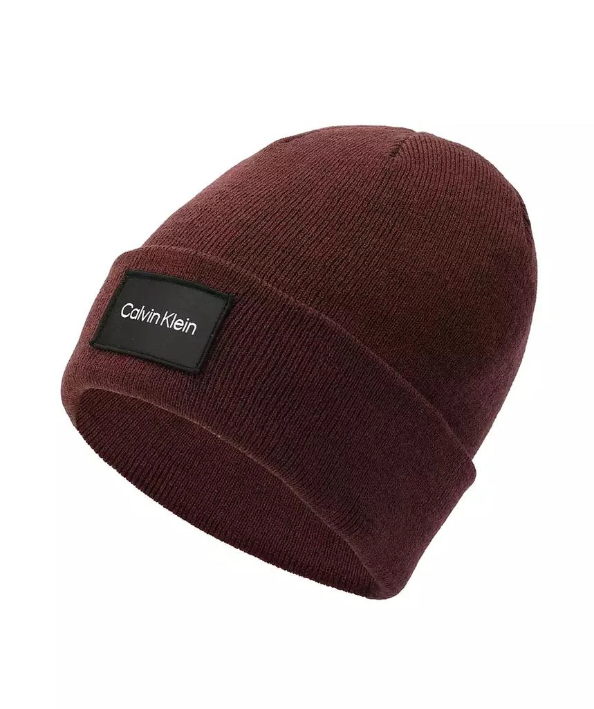 商品Calvin Klein|Men's Woven Logo Patch Beanie,价格¥359,第1张图片