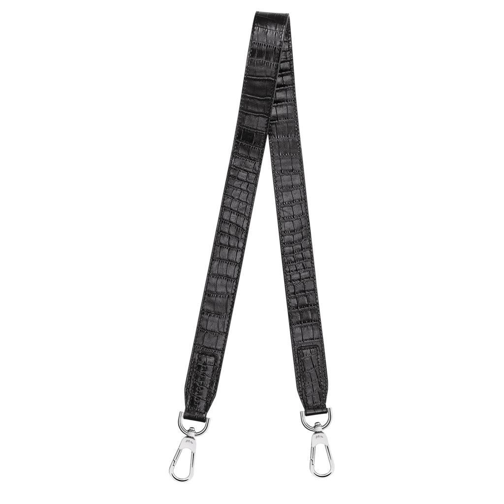商品Longchamp|Shoulder strap Roseau Croco Black (34176HTS001),价格¥793,第1张图片