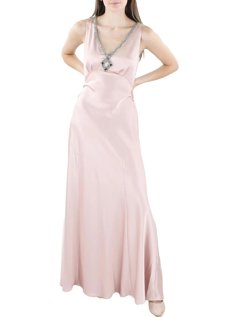 商品Ralph Lauren|Womens Beaded neckline V-neck Evening Dress,价格¥383-¥503,第1张图片