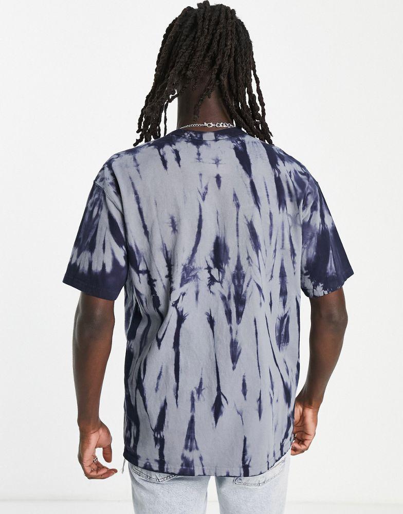 Nike premium essentials loose fit dropped shoulder t-shirt in cool grey tie dye商品第2张图片规格展示
