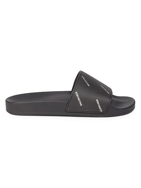 商品Balenciaga|Chrome Logo Pool Slide Sandals,价格¥996,第1张图片
