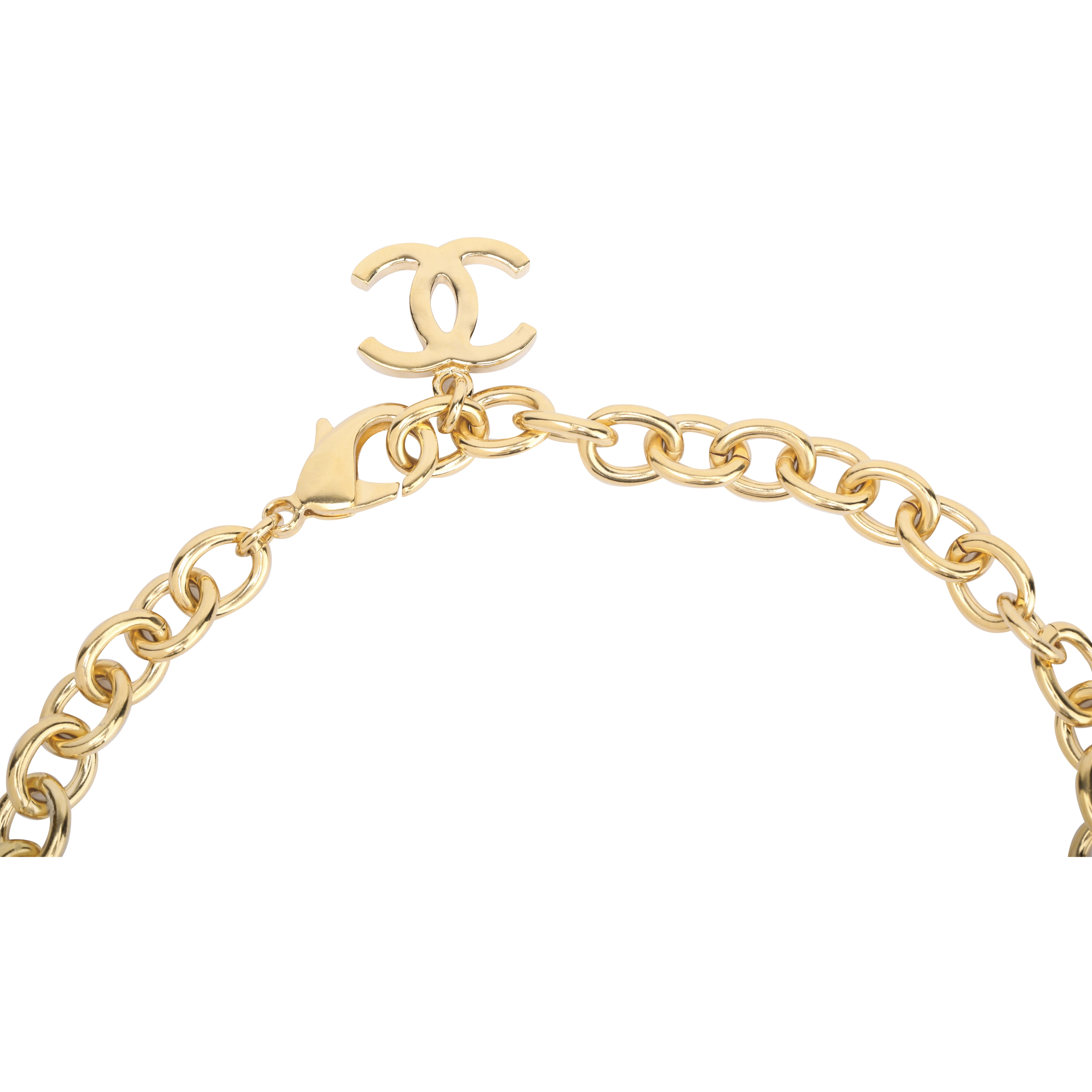 商品[国内直发] Chanel|香奈儿 经典双C红色爱心 合金 项链 女款 金色,价格¥6388,第4张图片详细描述