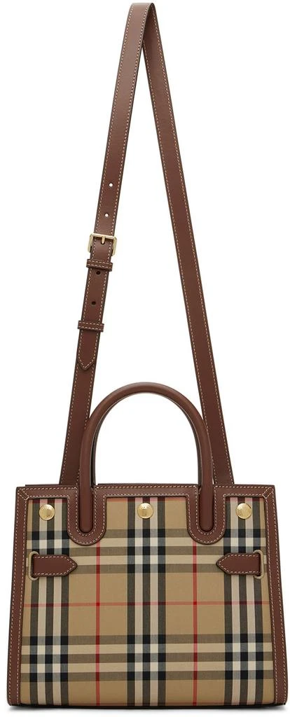 商品Burberry|驼色迷你 Vintage Check Title 托特包,价格¥20911,第4张图片详细描述