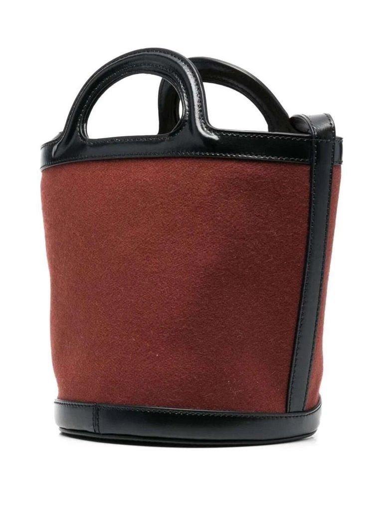商品Marni|Brown Bucket Shoulder Bag in Calf Leather and Wool and Cotton Blend with Adjustable and Removable Shoulder Strap,价格¥4413,第2张图片详细描述