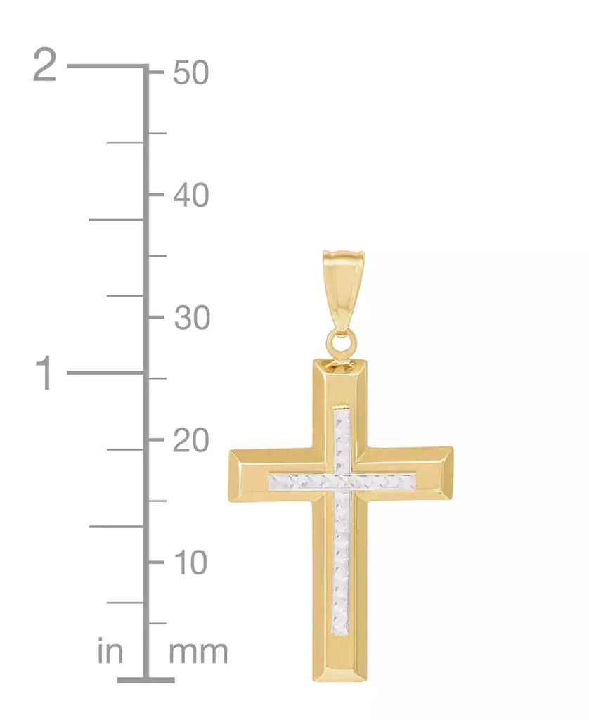 商品Macy's|Polished Cross Pendant in 14k Yellow & White Gold,价格¥5764,第3张图片详细描述