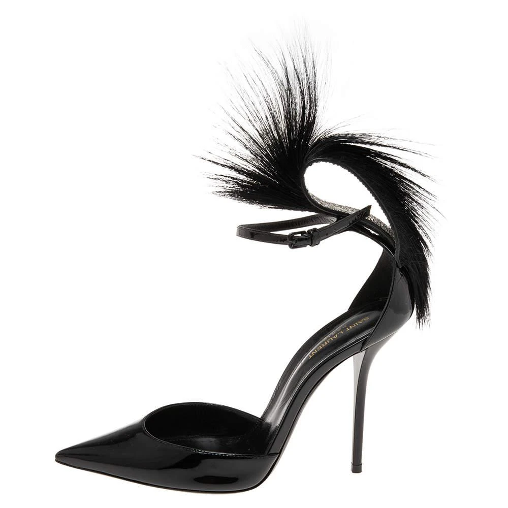 商品[二手商品] Yves Saint Laurent|Saint Laurent Black Patent Leather And Antelope Fur Jamie D'orsay Pumps Size 37,价格¥5018,第2张图片详细描述