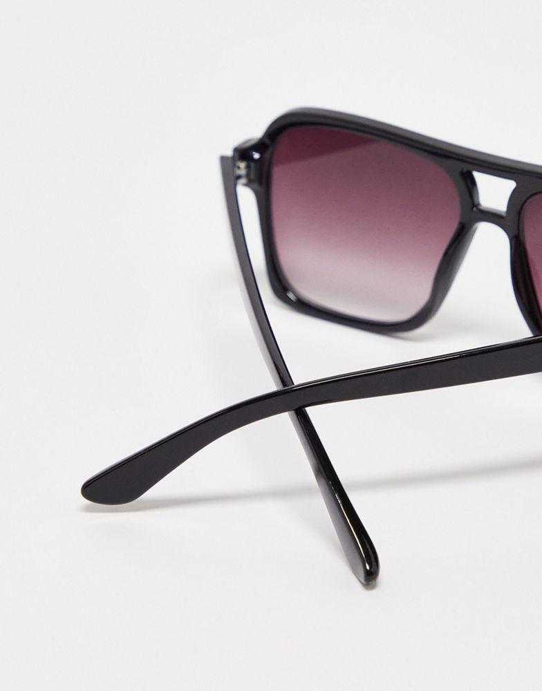 ASOS DESIGN 70's aviator sunglasses in black with gradient lens商品第3张图片规格展示