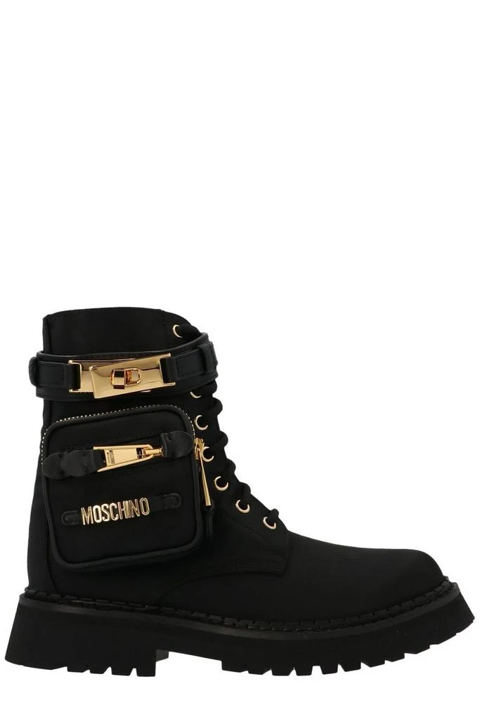 商品Moschino|Moschino Pocket-Detailed Lace Up Boots,价格¥4328,第1张图片