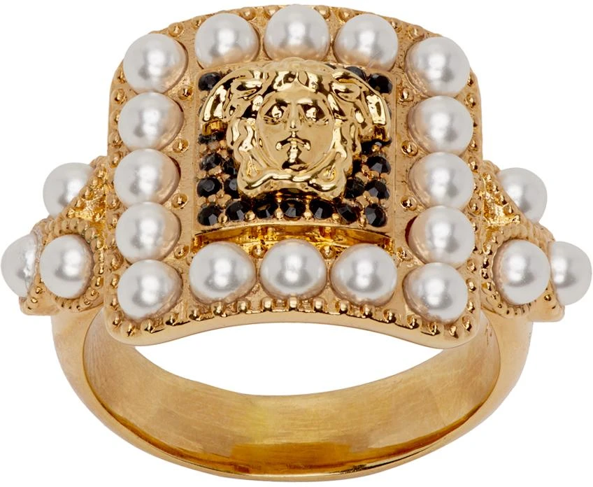 商品Versace|Gold & Pearl Ring,价格¥1543,第1张图片