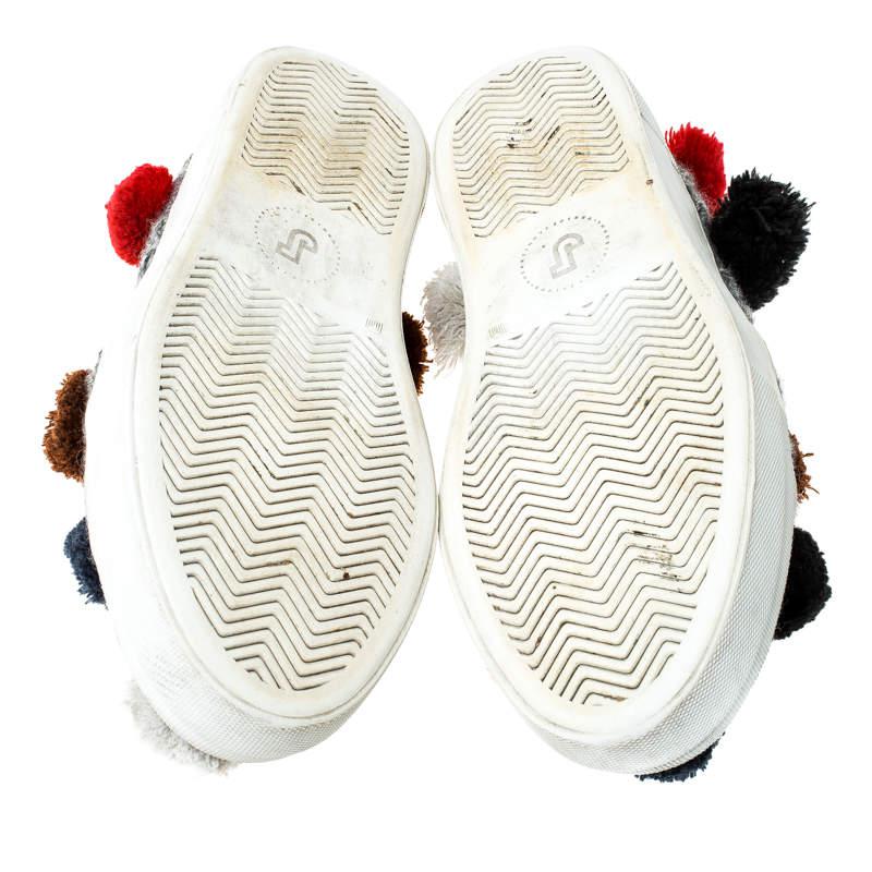 Joshua Sanders Grey Wool Blend Pom Pom Slip On Sneakers Size 39商品第6张图片规格展示