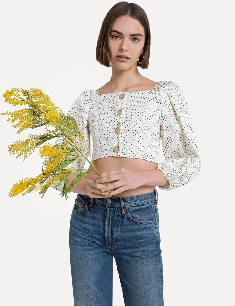 商品Pixie Market|Suki Polka Dot Puff Sleeve Top,价格¥512,第1张图片