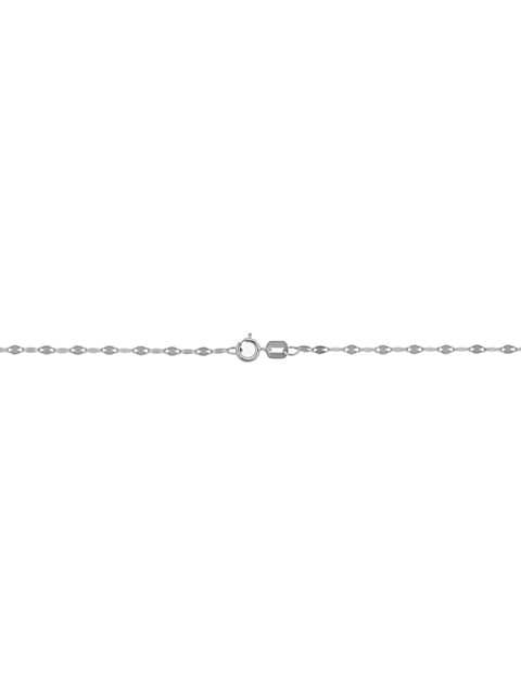 14K White Solid Gold Cabaret Chain Necklace商品第2张图片规格展示